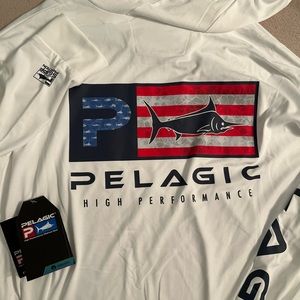 Pelagic Aquatek Icon Hooded Performance Fishing Shirt - Americano /M